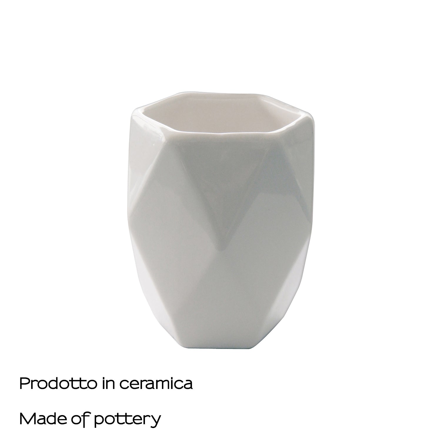  Portaspazzolini in ceramica Gedy serie Dalia - Bianco