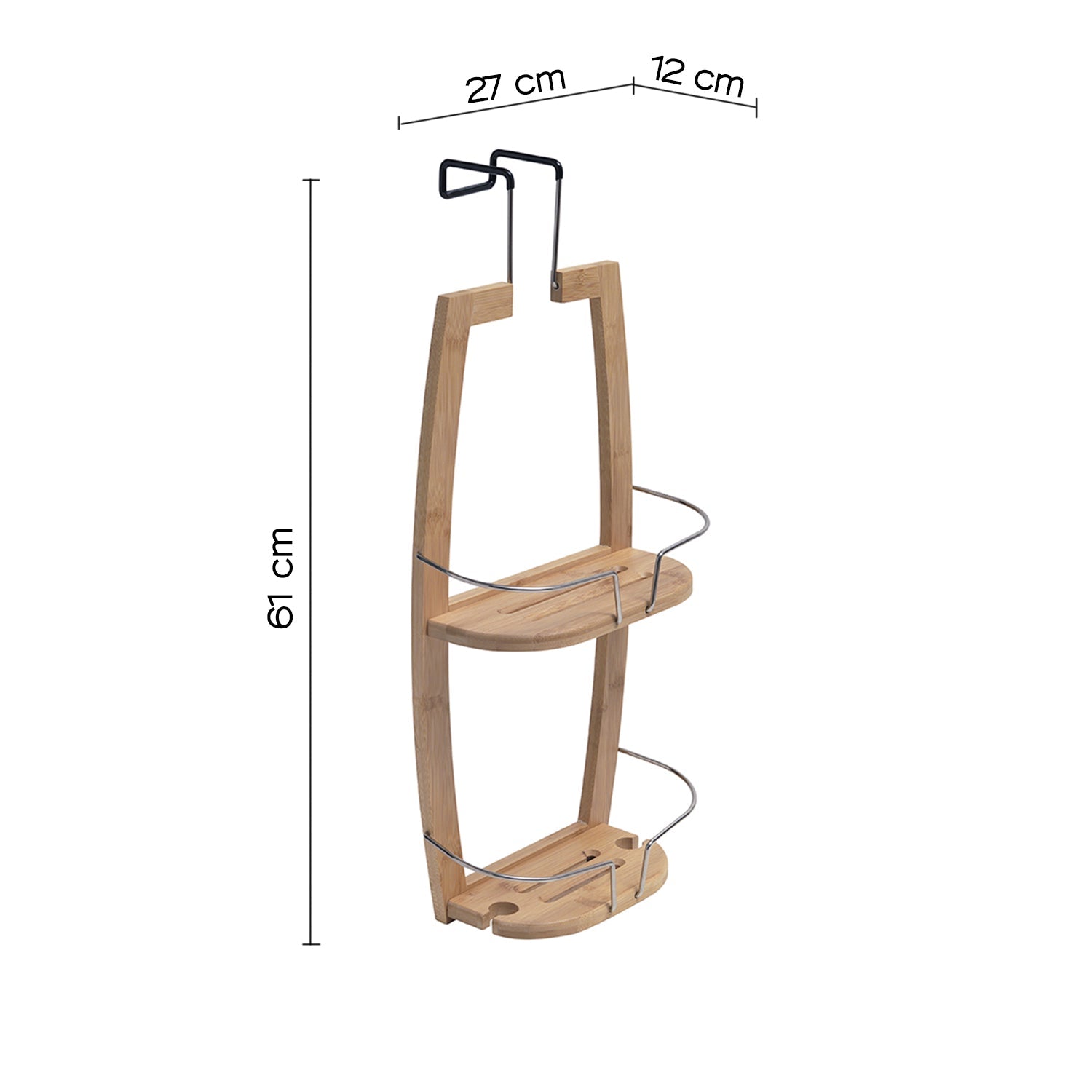  Portaoggetti doccia appendibile a 2 ripiani modello Nature di Gedy realizzato in Bambà¹ - Naturale by CeramicStore | Lo specialista del tuo bagno