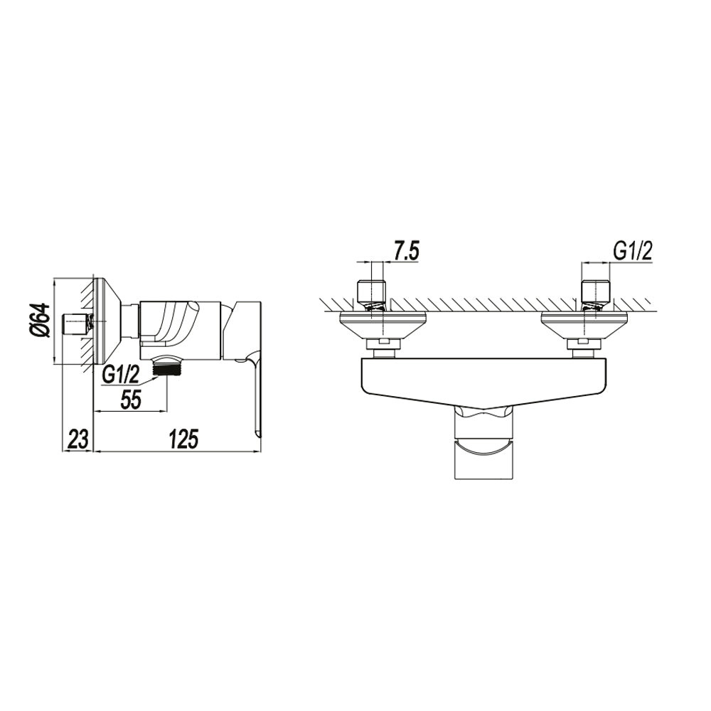 Miscelatore doccia esterno Rubiflux serie Zea – Cromo 3