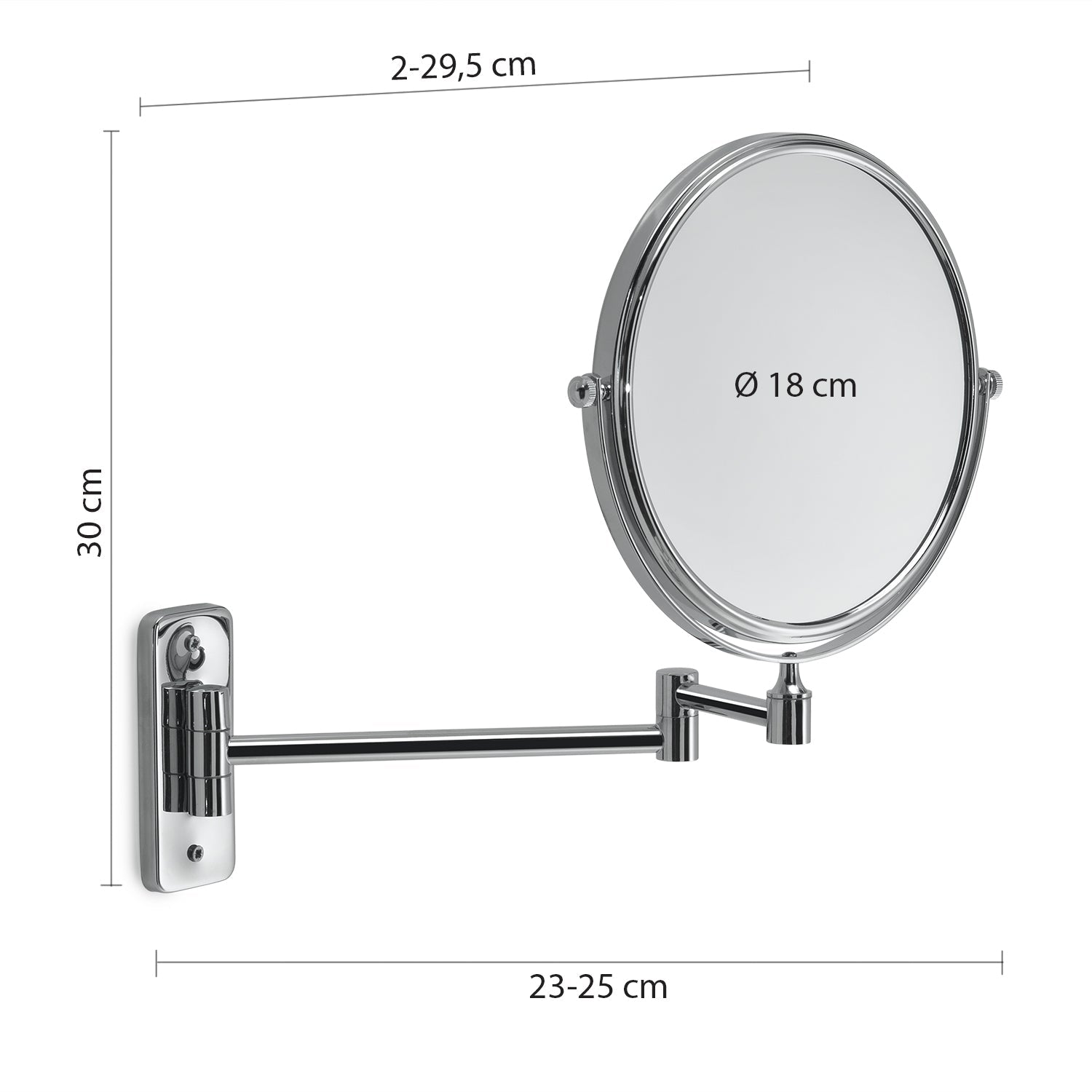  Specchio ingranditore Gaia di Gedy in Acciaio Inox - Cromato by CeramicStore | Lo specialista del tuo bagno