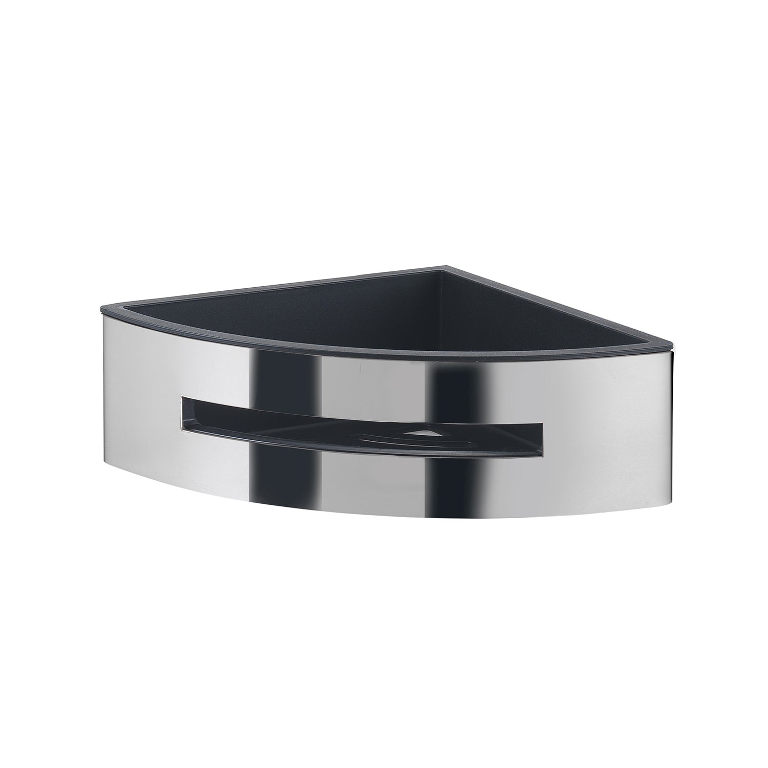 Portaoggetti doccia angolare modello Poseidon Gedy in cromo/nero by CeramicStore | Lo specialista del tuo bagno