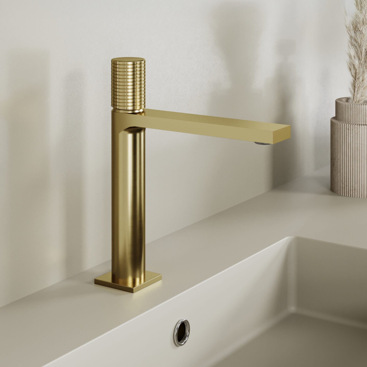 Miscelatore lavabo medio personalizzabile RubiFlux serie Sculpt - varie finiture 7