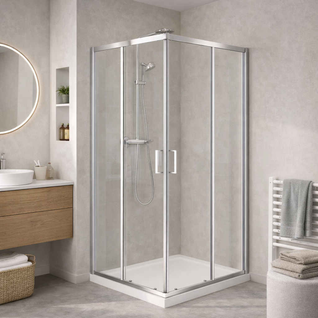 Box doccia angolare DocciaGo T-Special con porte scorrevoli