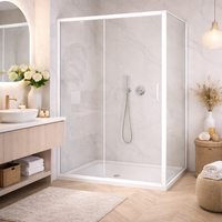 Box doccia porta scorrevole con lato fisso T-Special vetro 5 mm H195 profilo bianco