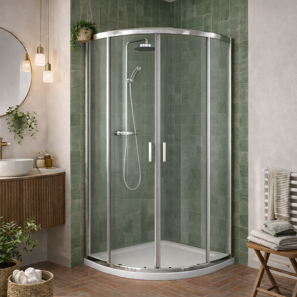 Box doccia semicircolare DocciaGo Ego 2.0 con porte scorrevoli 1