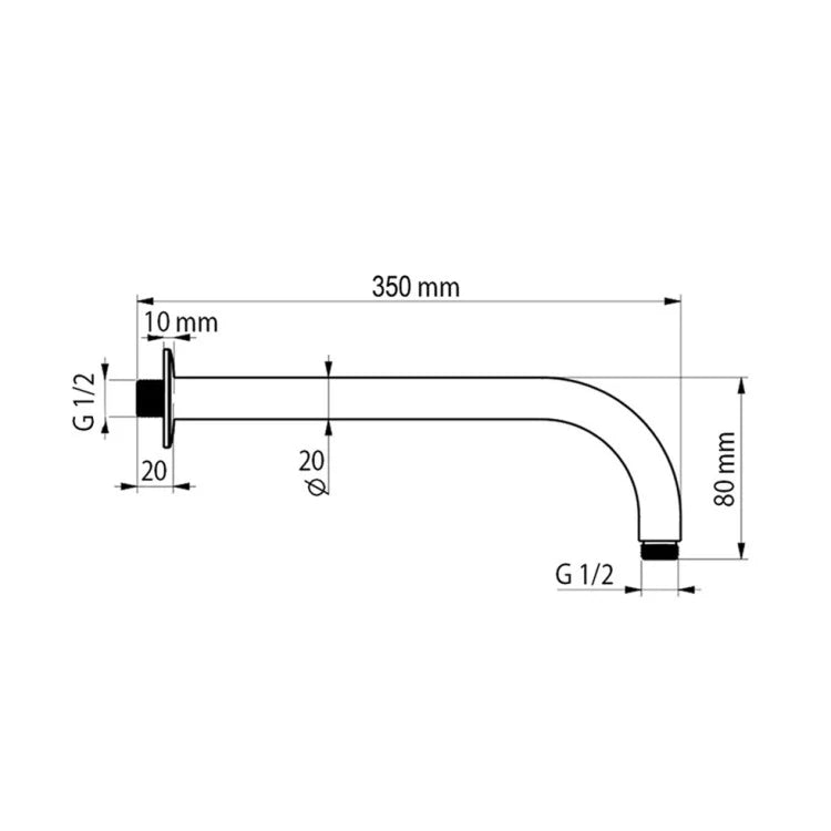 Set doccia completo con soffione tondo Ø 20 cm Rubiflux 4