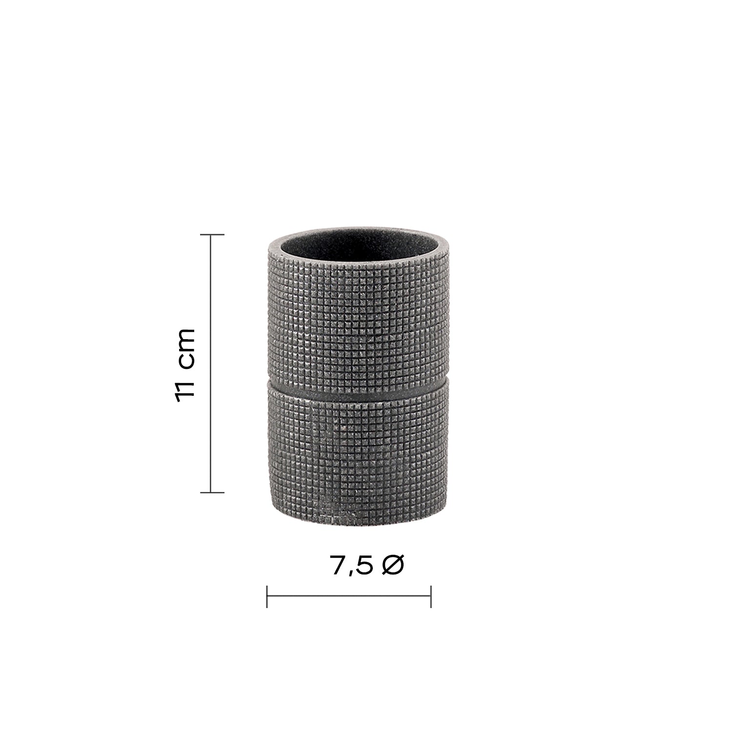  Portaspazzolini in resina Gedy serie Petra - Grigio