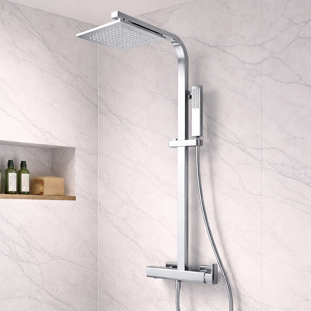 Colonna doccia cromo lucido DocciaGo Luxury con soffione e doccetta