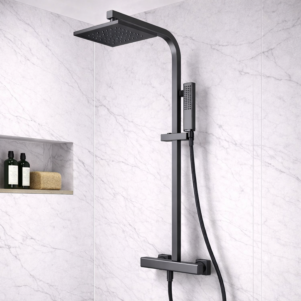 Colonna doccia gun metal DocciaGo Luxury finitura industrial