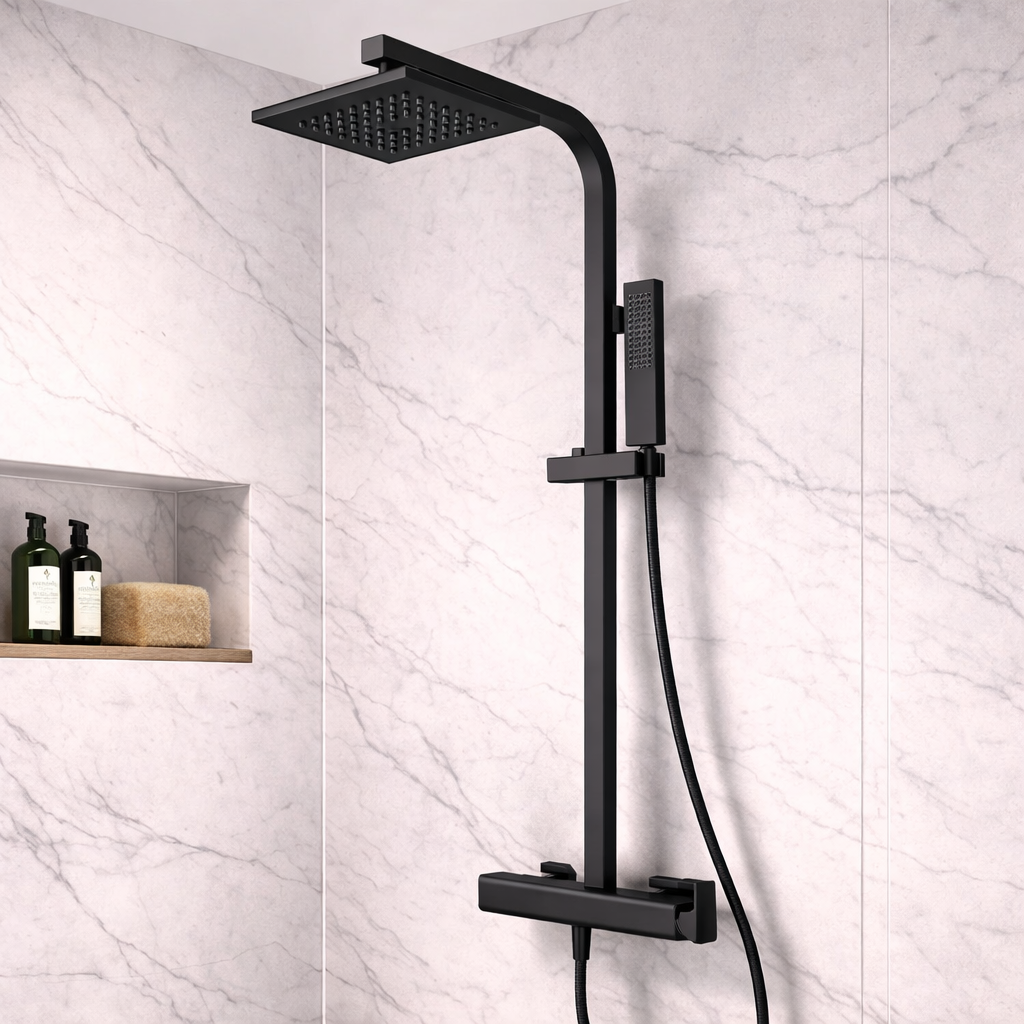 Colonna doccia nero opaco DocciaGo Luxury stile moderno