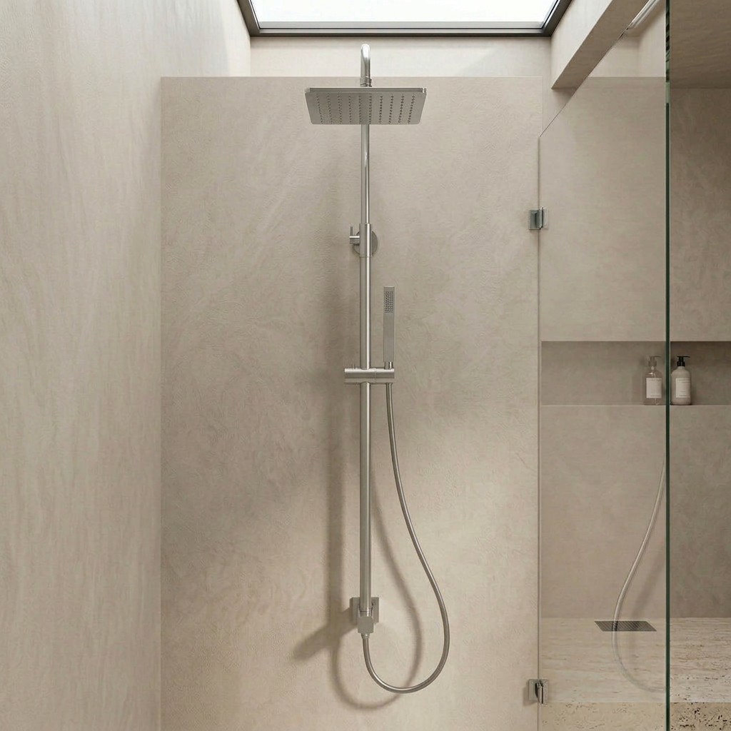 Colonna doccia Mawi DocciaGo acciaio cromo opaco soffione quadrato