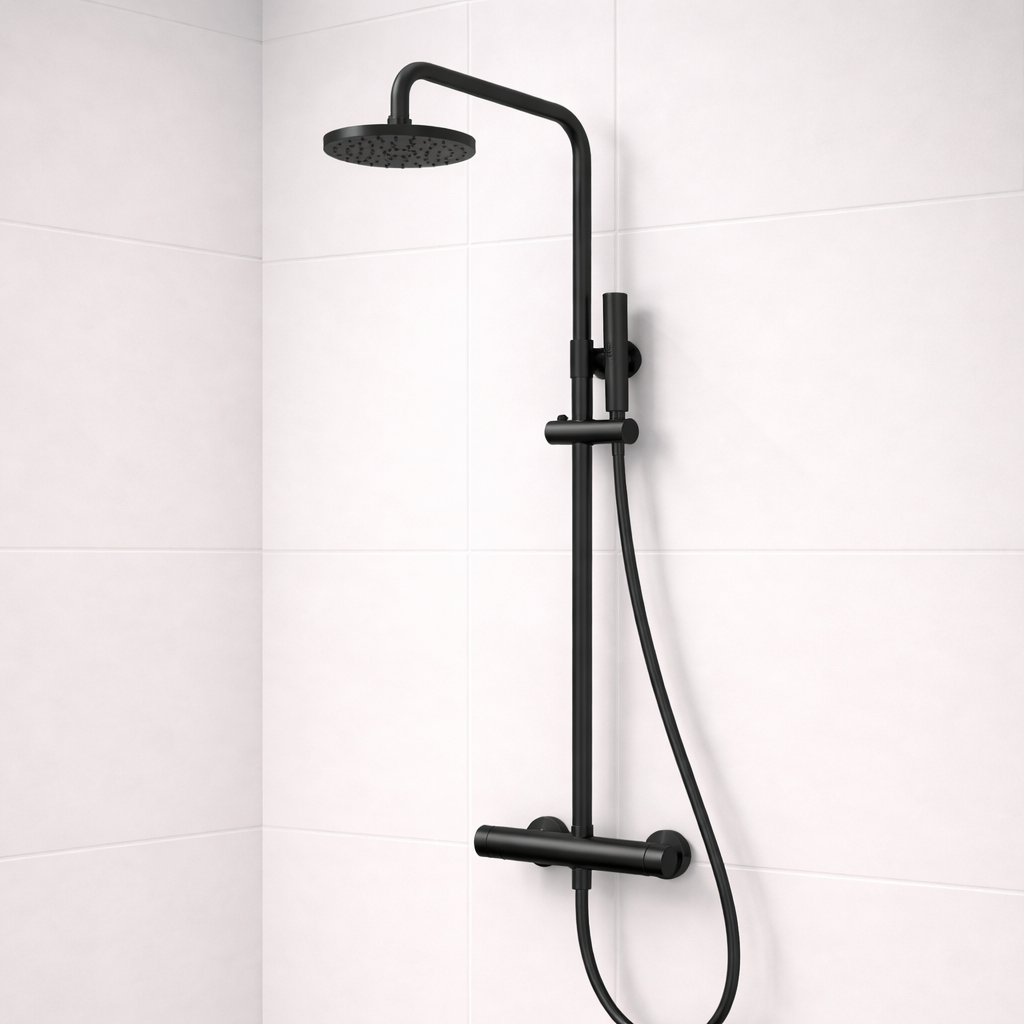 Colonna doccia meccanica Talk nero opaco bagno moderno