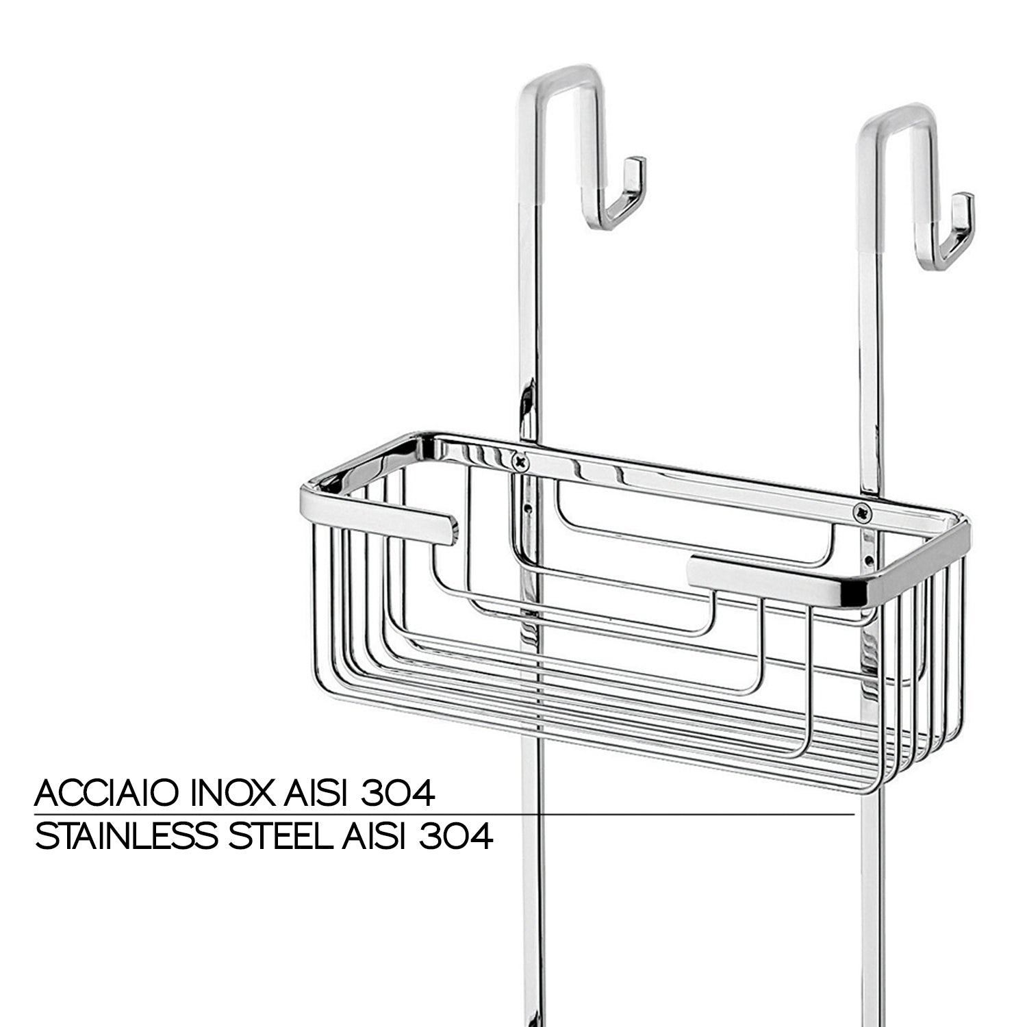  Portaoggetti doccia angolare a 2 ripiani modello Apollo di Gedy - Cromato by CeramicStore | Lo specialista del tuo bagno