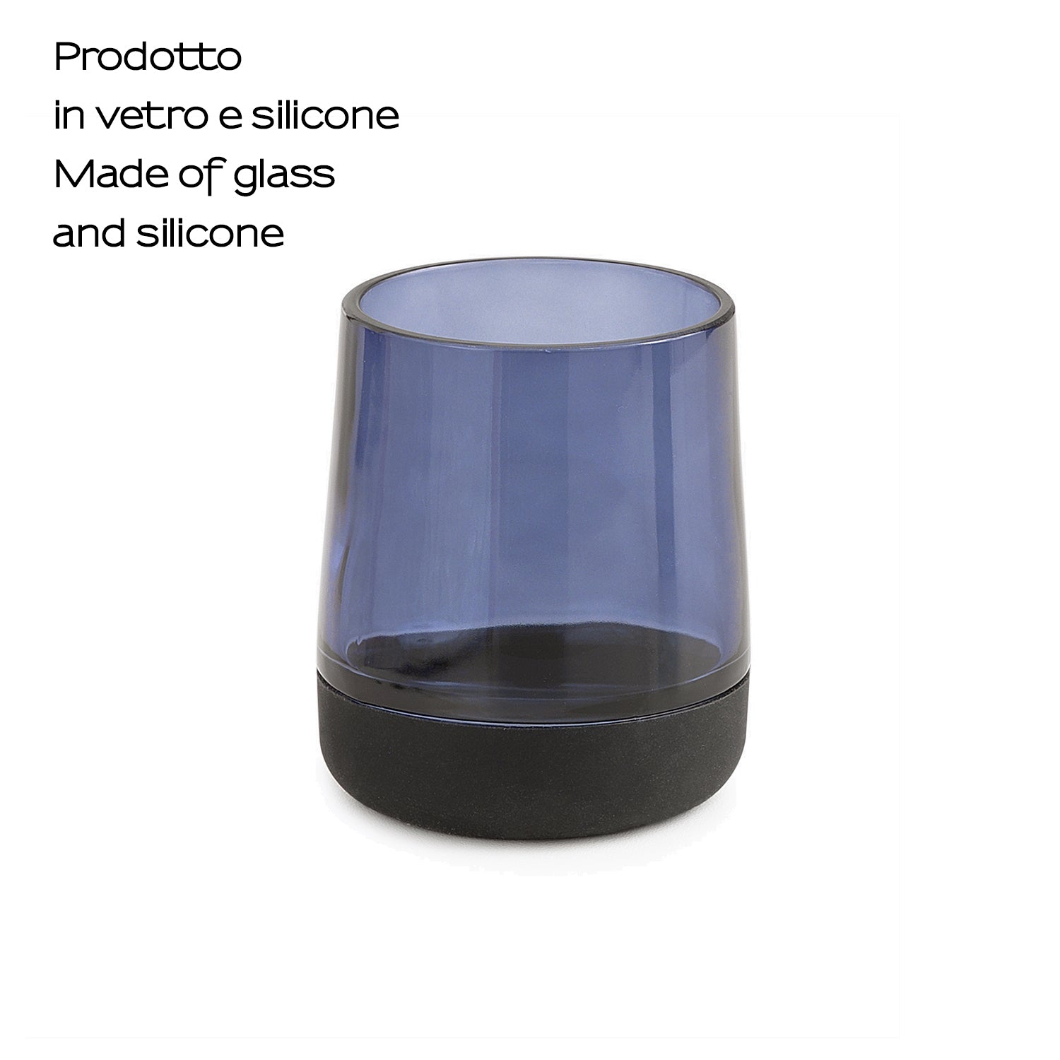  Portaspazzolini in vetro Gedy serie Nicole - Blu