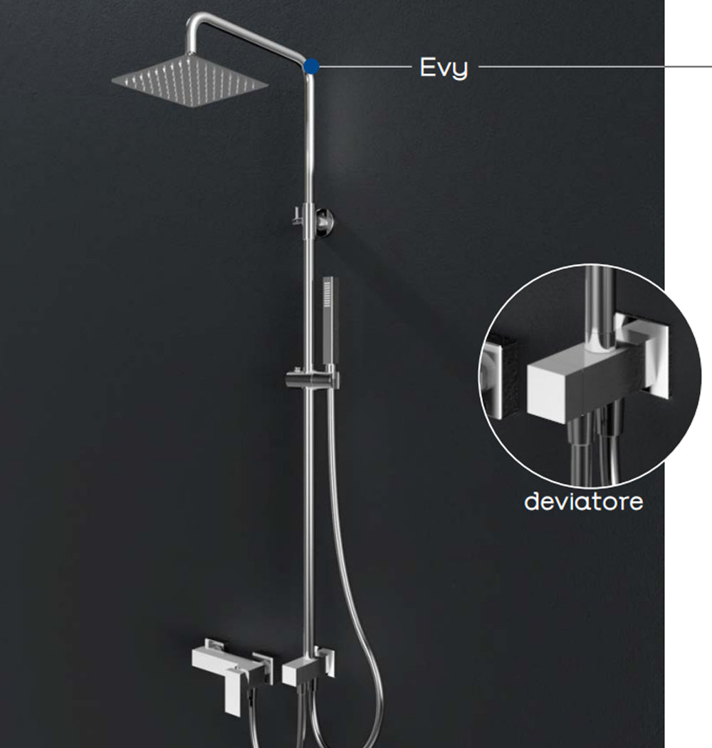 Colonna doccia Evy DocciaGo in acciaio con soffione 20 cm e doccetta 5