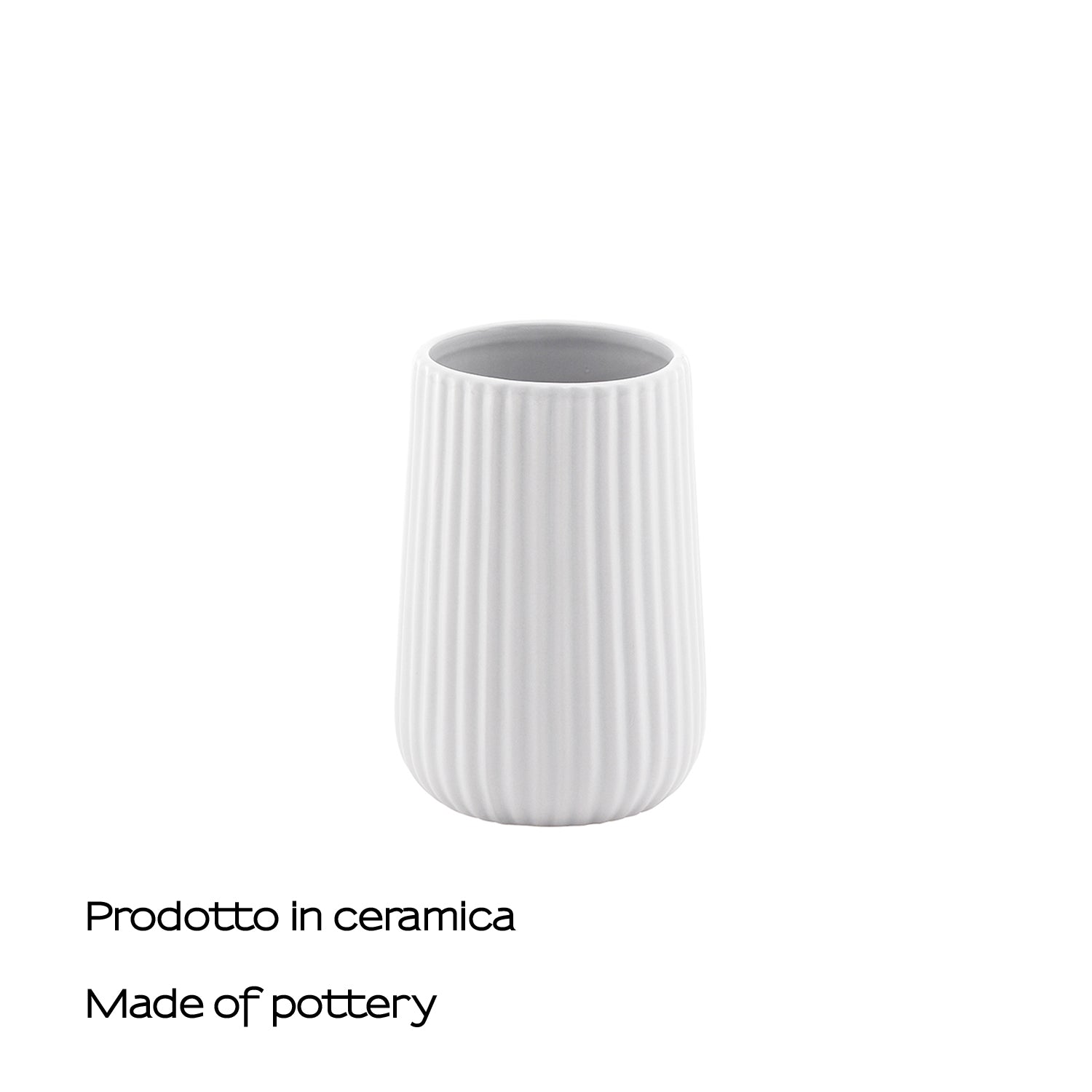  Portaspazzolini da appoggio in ceramica Gedy modello Marika - Bianco