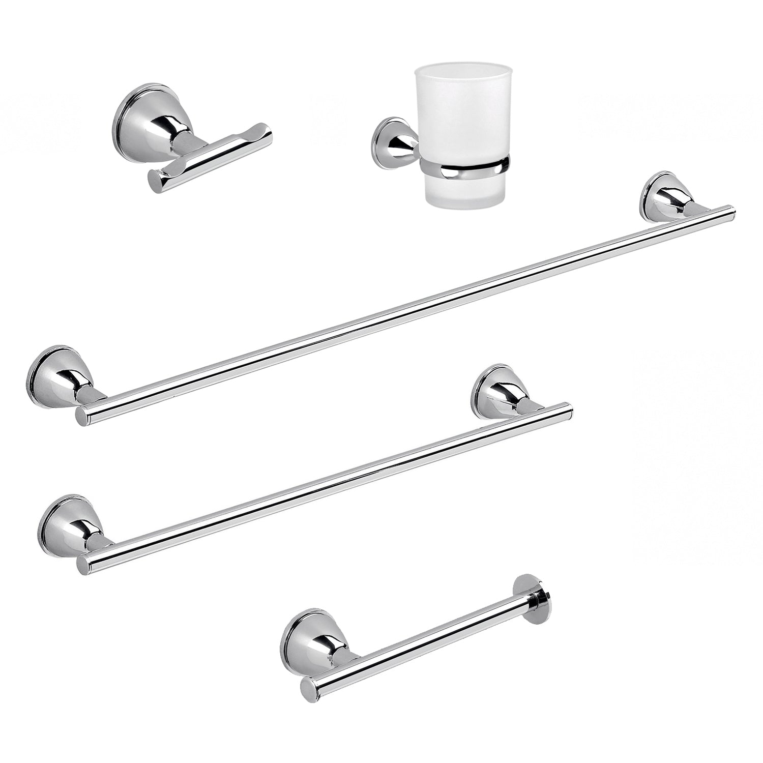 Set 5 pezzi in Acciaio Inox di Gedy serie Genziana - Cromato by CeramicStore | Lo specialista del tuo bagno