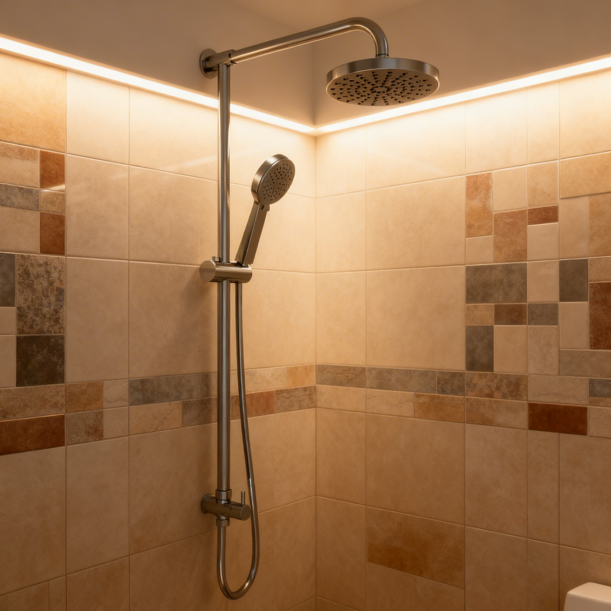 Colonna doccia Dama DocciaGo in acciaio inox cromo lucido con soffione e doccetta