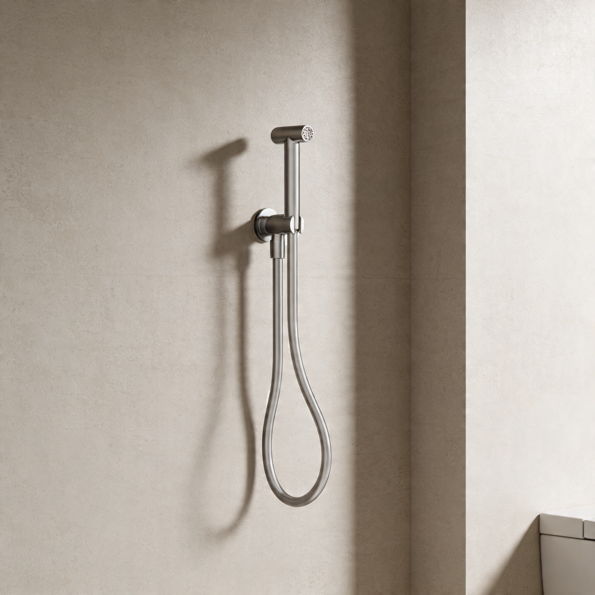 Idroscopino con pulsante in acciaio 316L BathCore – cromo satinato, bronzo o gun metal 3