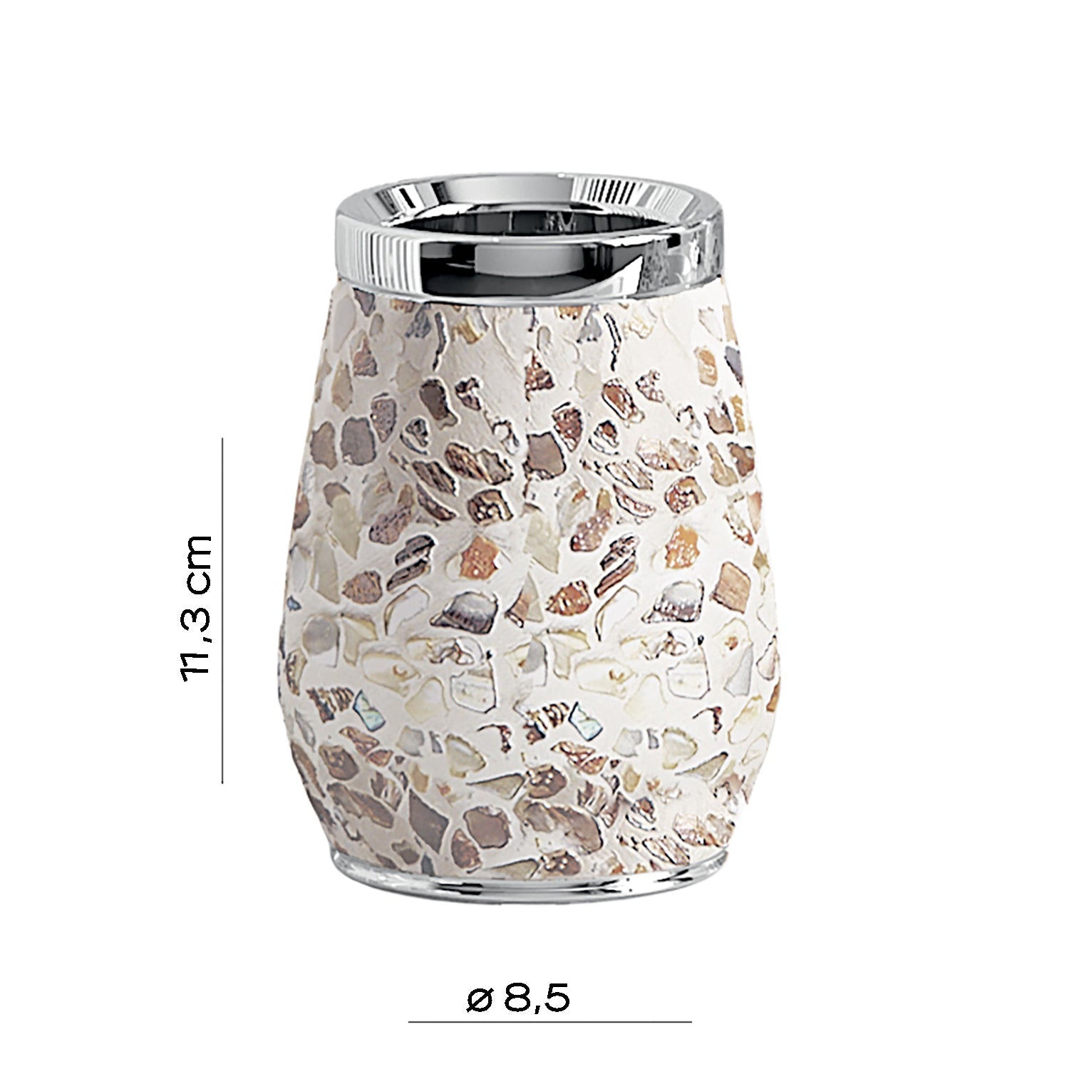  Portaspazzolini in ceramica e madreperla Gedy serie Marina - Crema