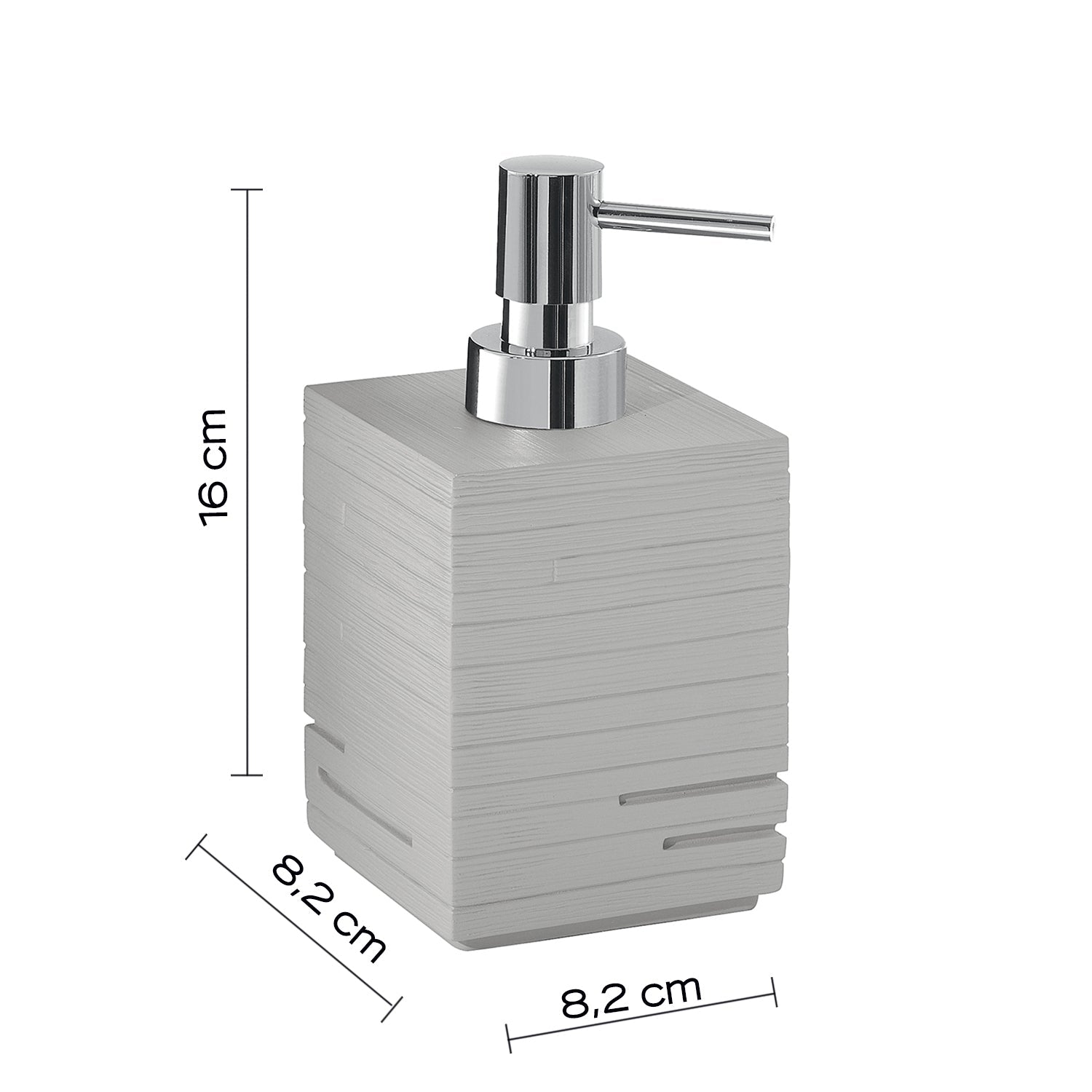  Dosasapone da appoggio con erogatore in plastica Gedy serie Quadrotto - Grigio