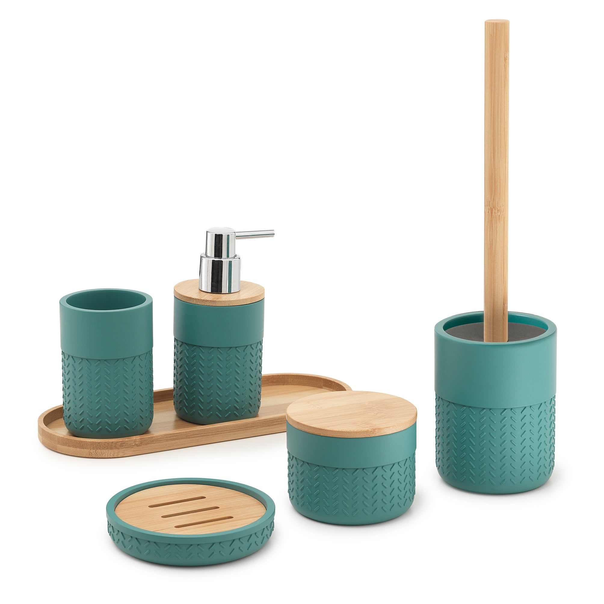  Scopino da appoggio con ciuffo in setole Gedy modello Thea - Verde/Naturale by CeramicStore | Lo specialista del tuo bagno