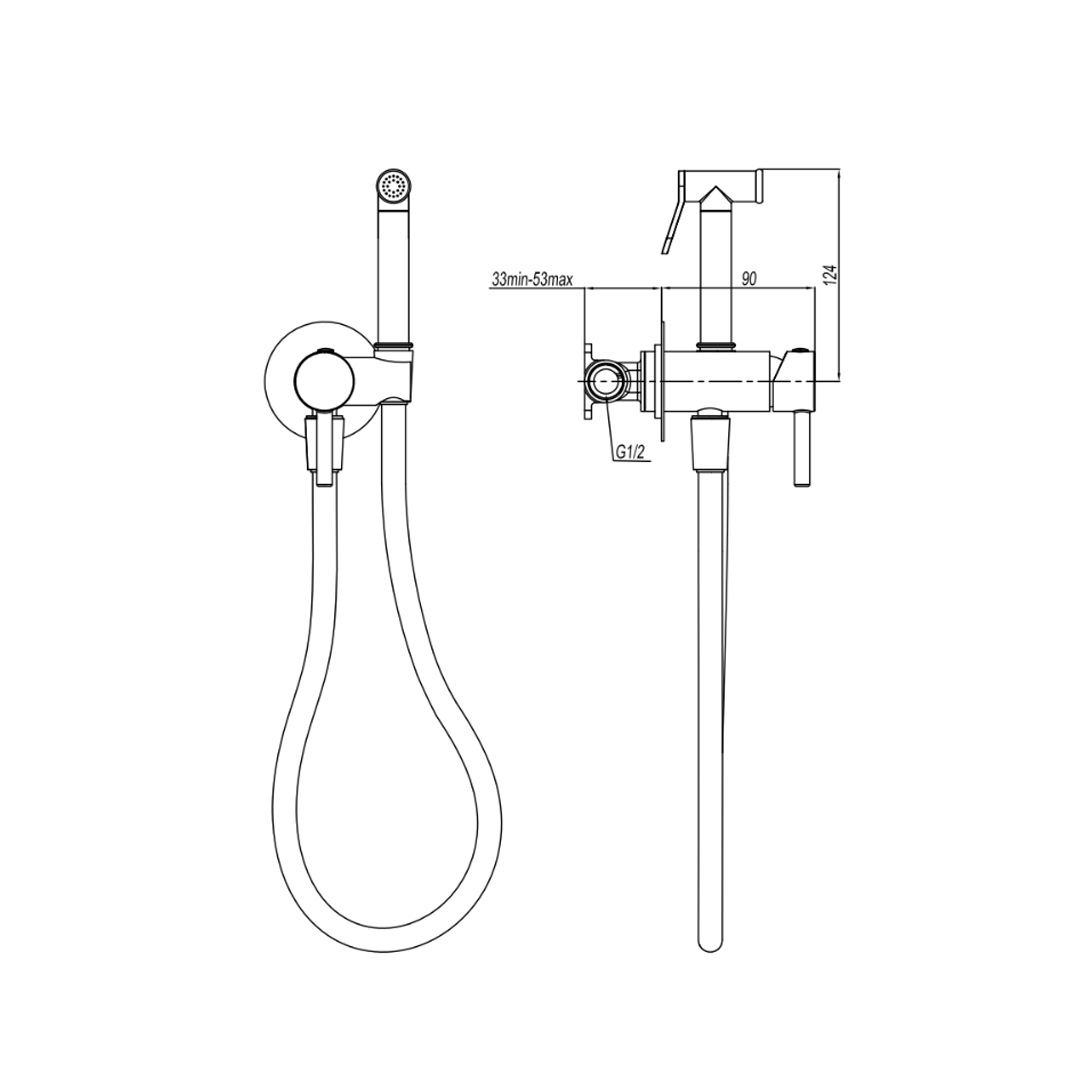Idroscopino con miscelatore in ottone BathCore - varie finiture 2