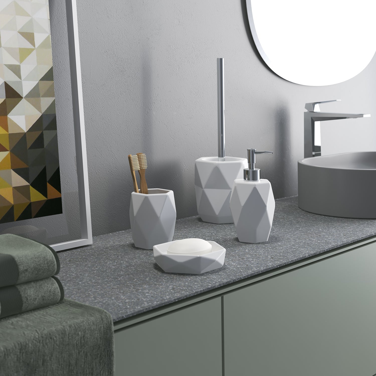  Portasapone in ceramica Gedy serie Dalia - Bianco