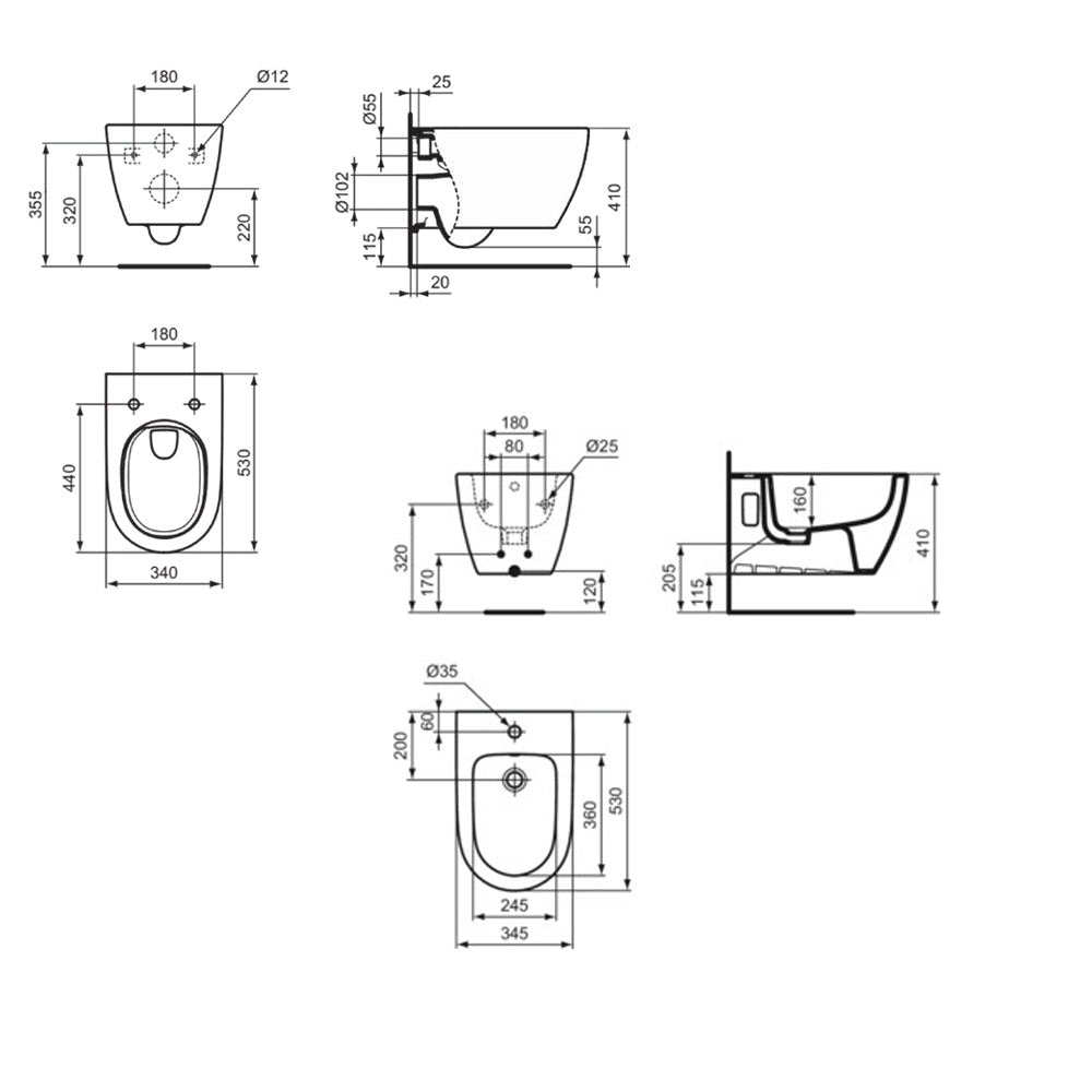 Sanitari sospesi Ideal Standard i.life O con scarico HydroTwist e sedile normal close 2