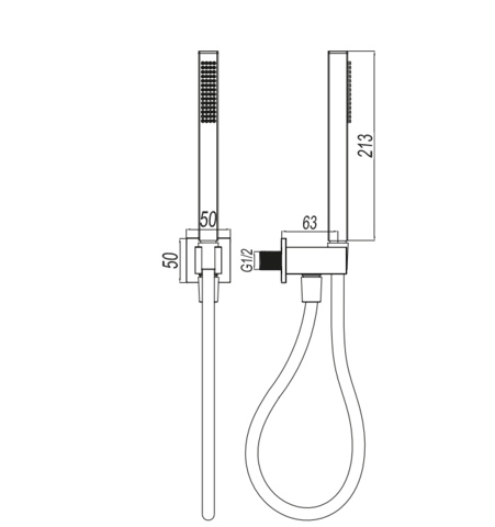 Kit doccia Rubiflux con punto acqua squadrato in acciaio spazzolato 5
