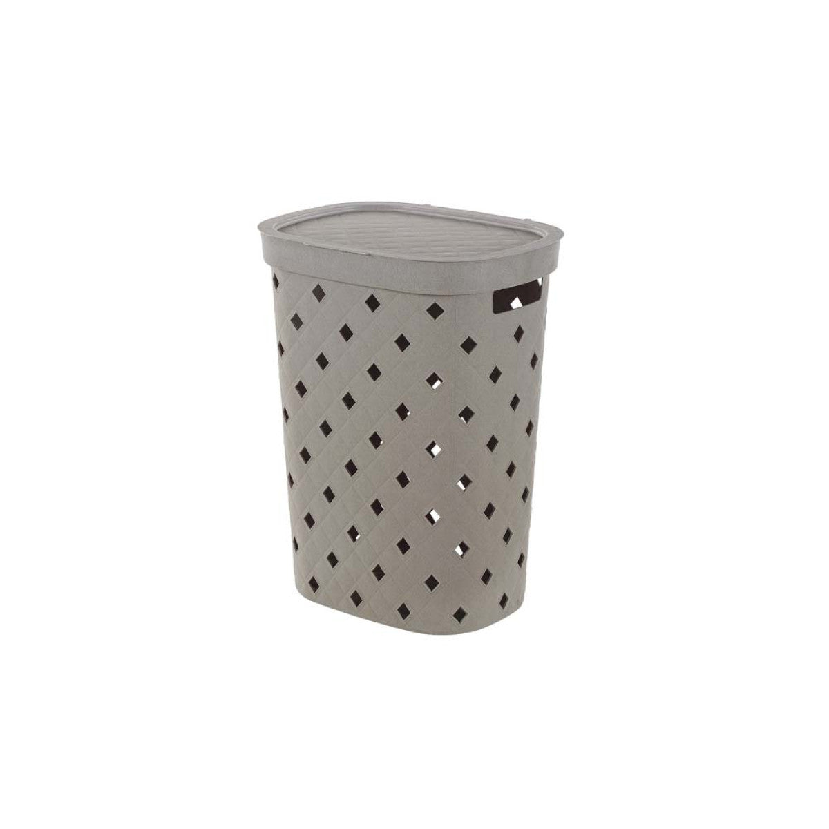 Cesto portabiancheria Frida by BathCore 55 lt in plastica resistente - Tortora 2