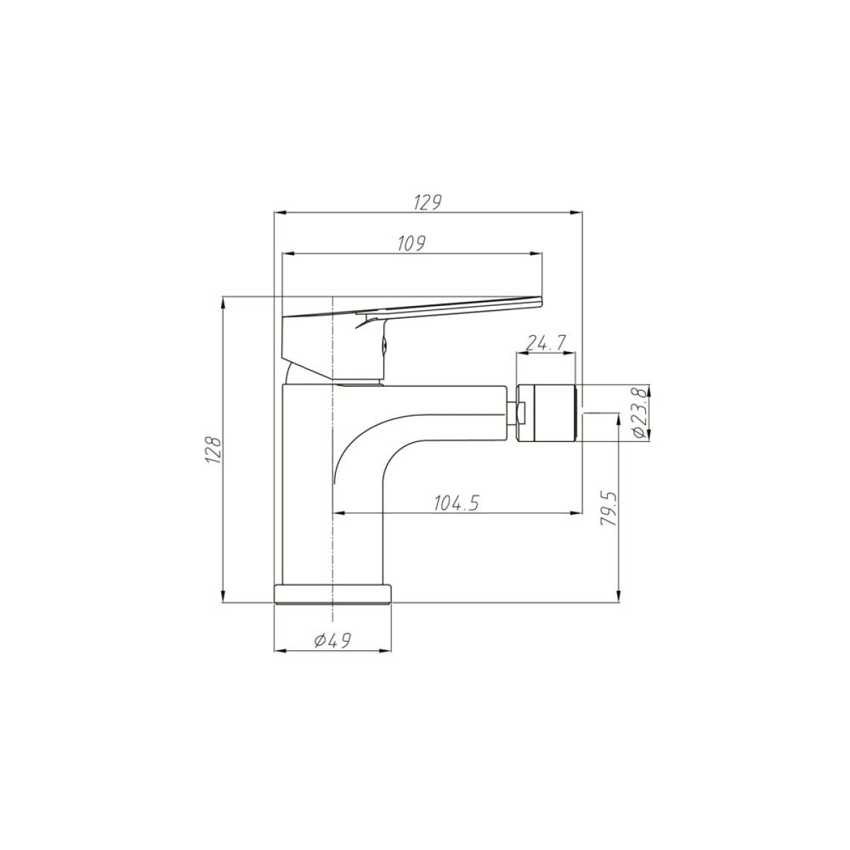 Miscelatore bidet Gard monocomando cromato con piletta clic-clac 3