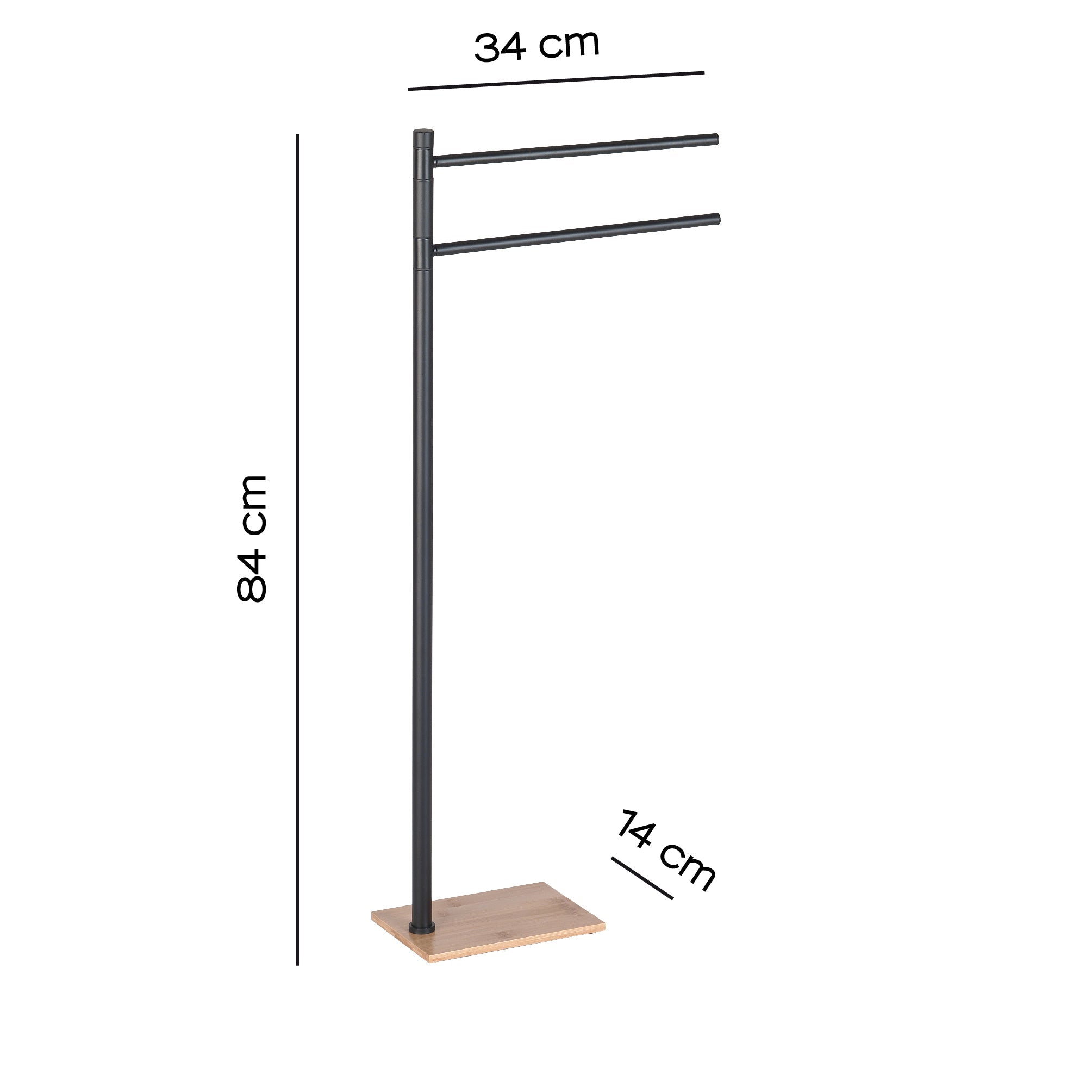  Piantana porta asciugamani modello Trilly bambu'/nero matt. by CeramicStore | Lo specialista del tuo bagno