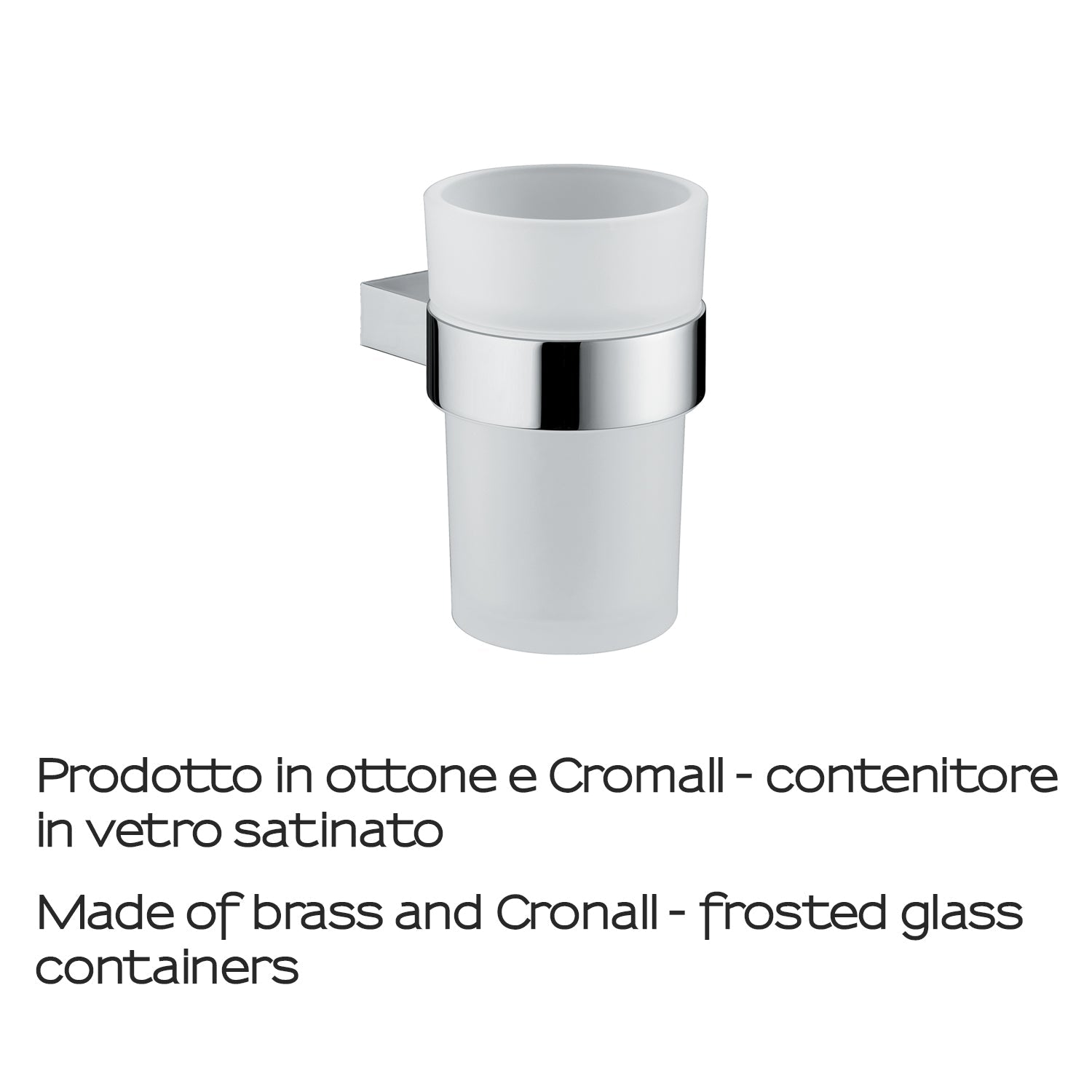  Portaspazzolini in ottone e Cromall Gedy serie Canarie - Cromato