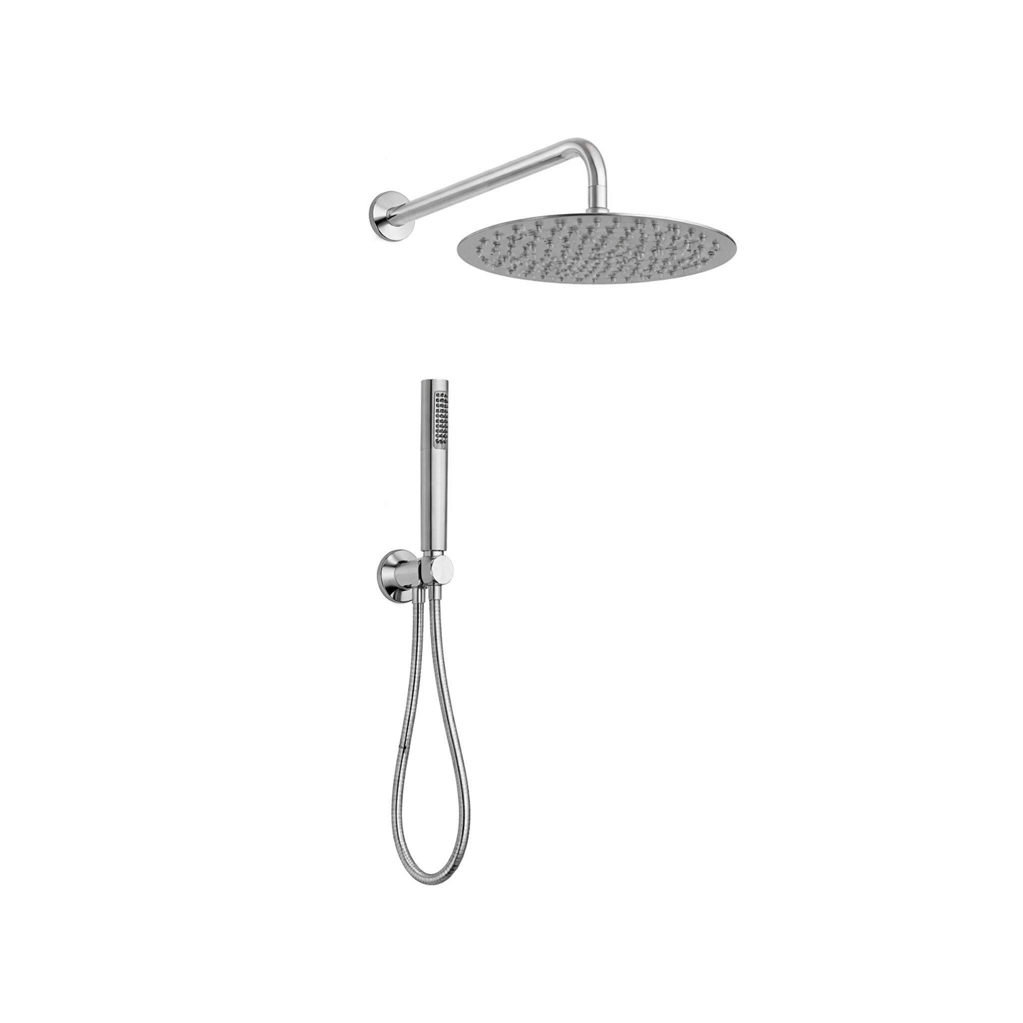 Kit doccia soffione tondo con doccino RubiFlux cromo lucido 2