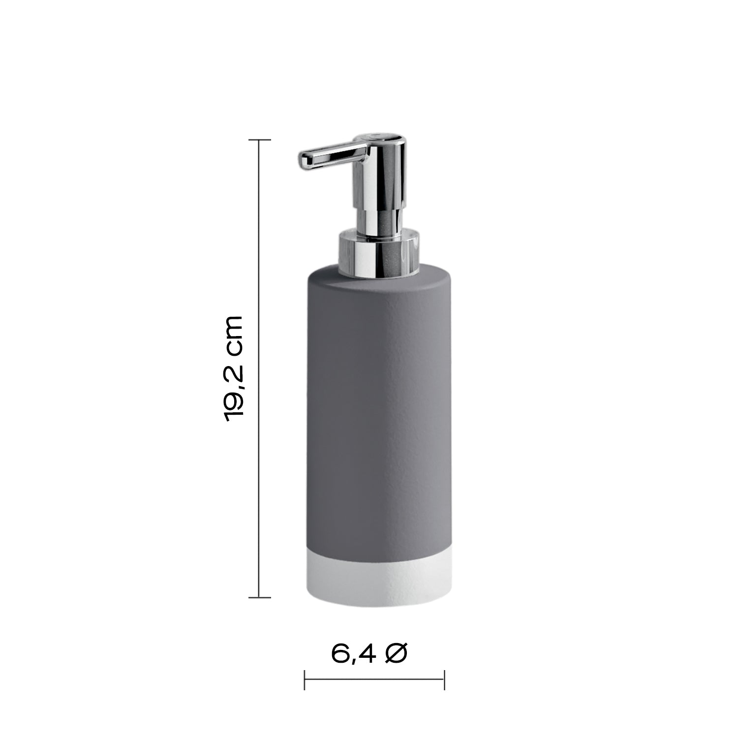  Dispenser sapone in ceramica con erogatore cromato Gedy serie New Mizar - Grigio