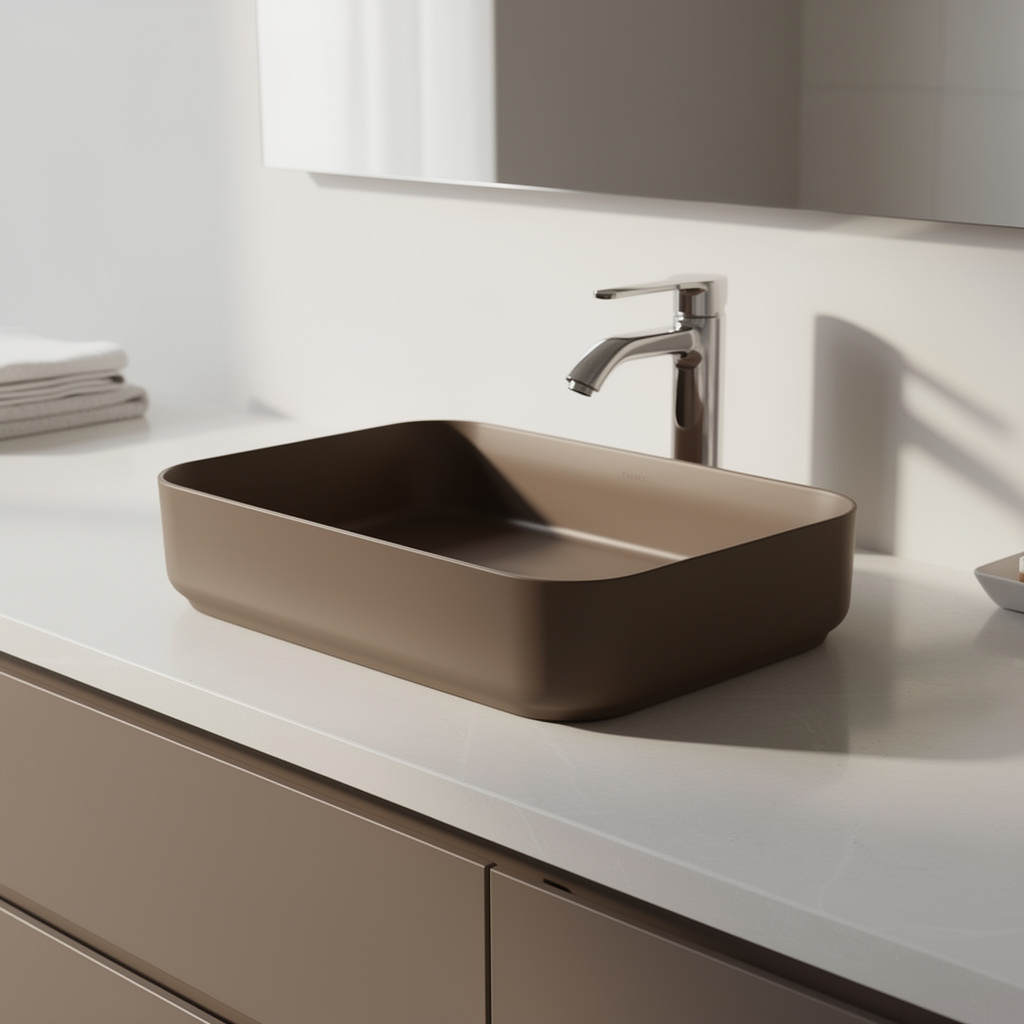 Lavabo d’appoggio rettangolare BathCore Infinity 50x36 ceramica