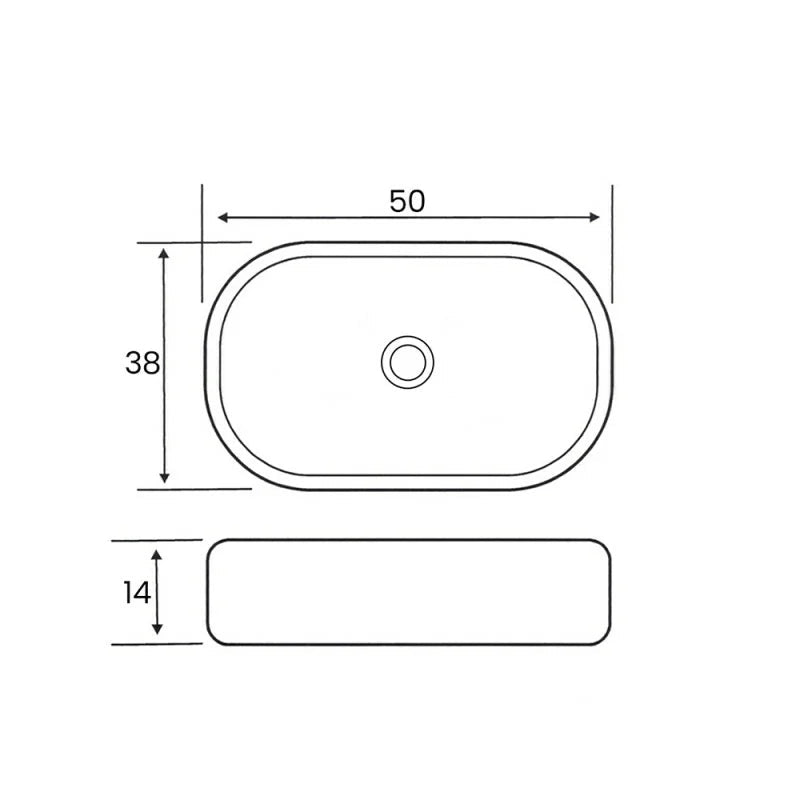 Lavabo da appoggio Bathcore in ceramica 50 cm - Marmorizzato bianco 3