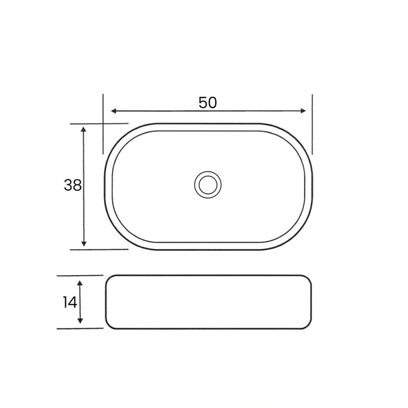 606195 - Lavabo da appoggio Bathcore in ceramica 50 cm - Bianco lucido 2