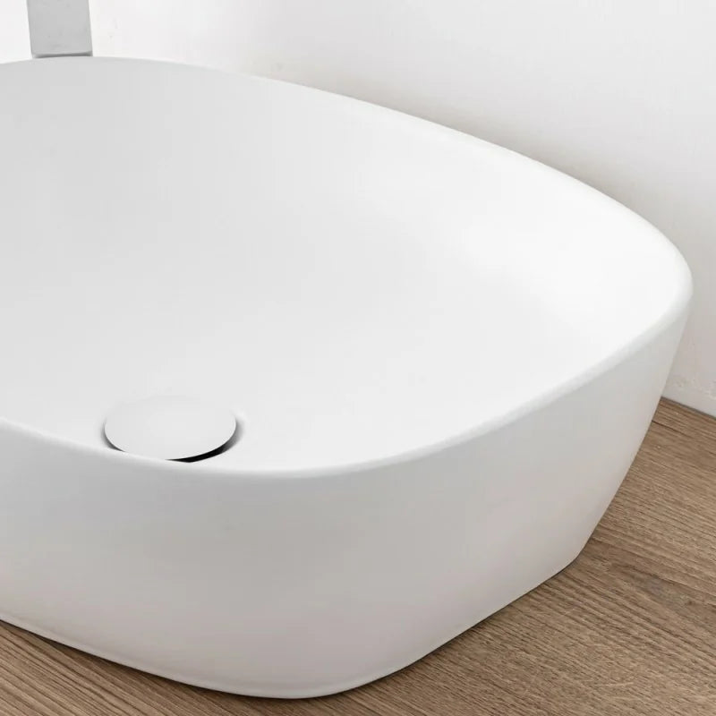 606194 - Lavabo da appoggio Bathcore in ceramica 50 cm - Bianco opaco 2