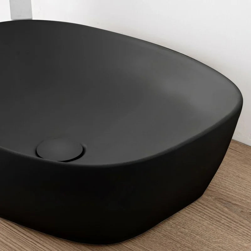 606193 - Lavabo da appoggio Bathcore in ceramica 50 cm - Nero opaco 2