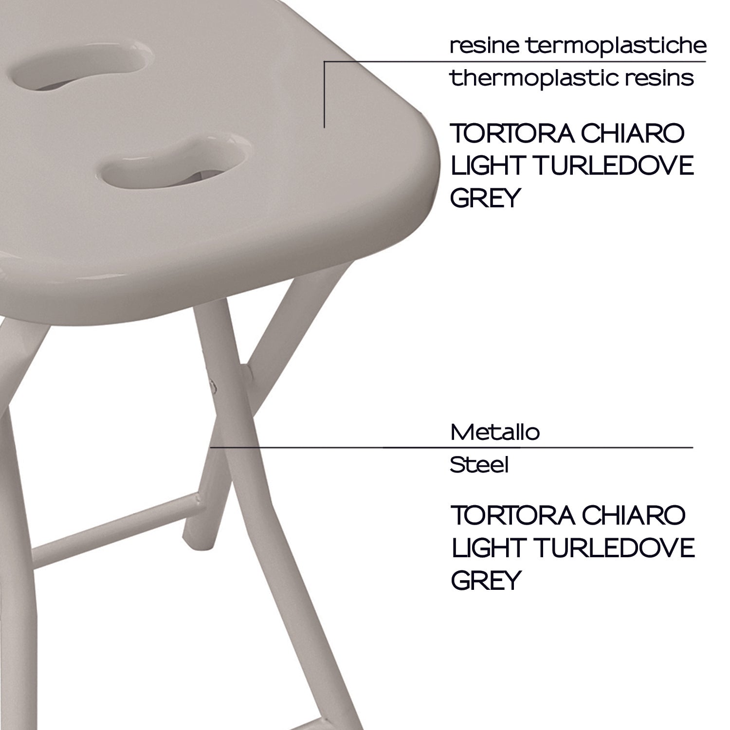  Sgabello richiudibile Gedy - Tortora chiaro