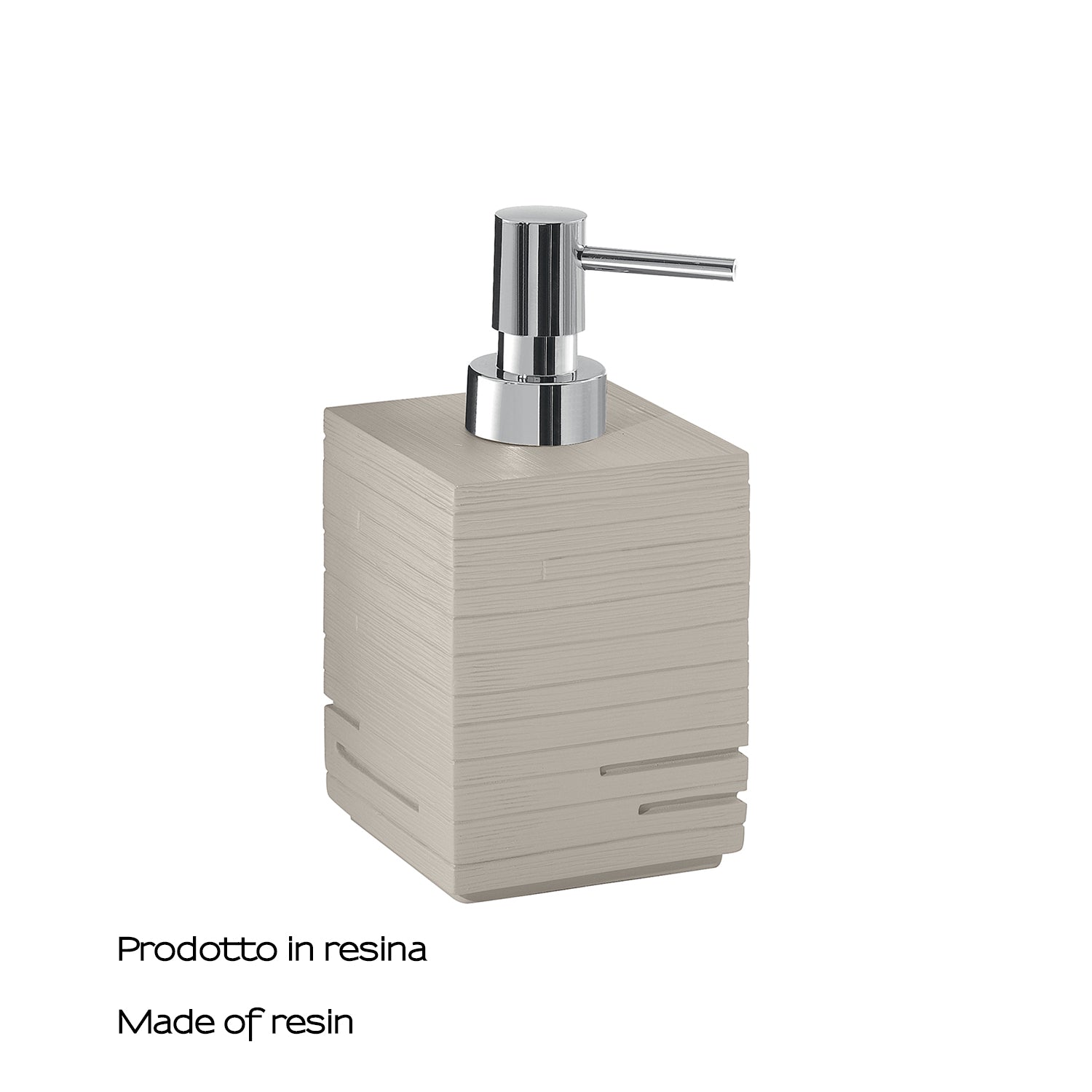  Dosasapone da appoggio con erogatore in plastica Gedy serie Quadrotto - Tortora Chiaro