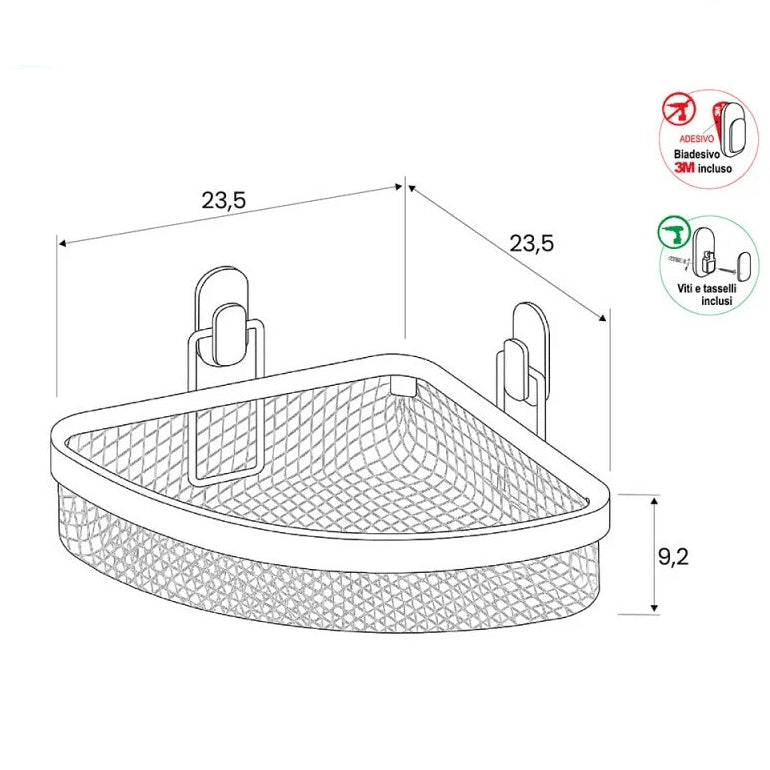 Portaoggetti doccia in acciaio BathCore serie Tiki - varie finiture 3