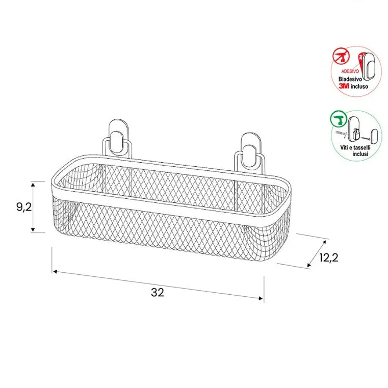 Portaoggetti doccia in acciaio BathCore serie Tiki - varie finiture 2