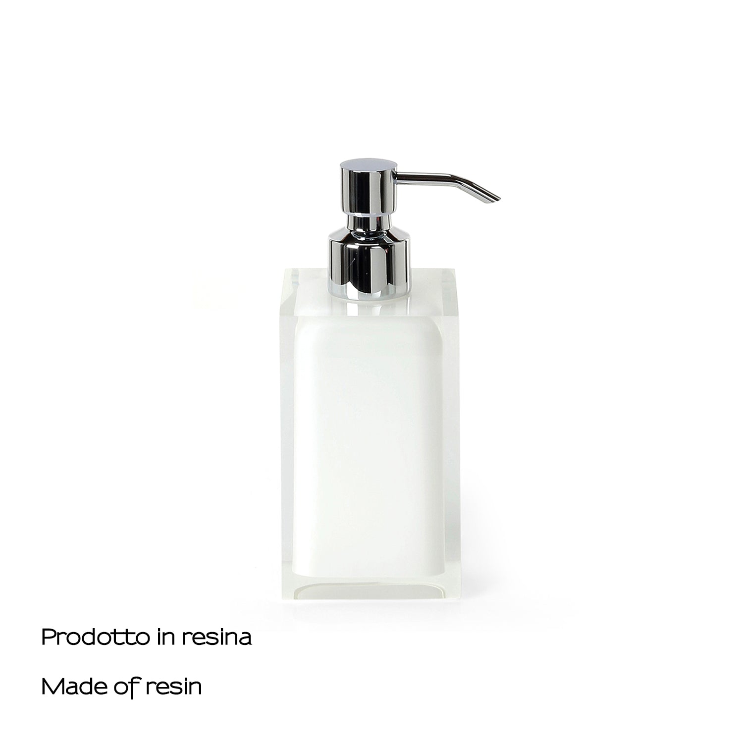  Dosasapone da appoggio con erogatore in metallo cromato Gedy serie Rainbow - Bianco