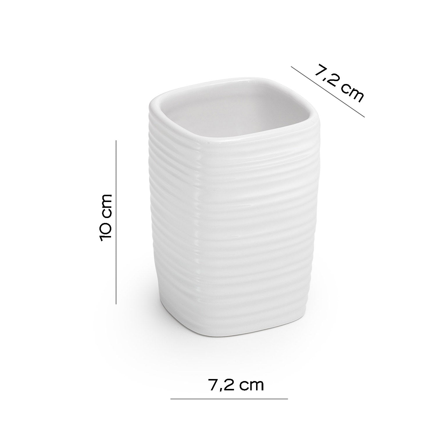  Portaspazzolini in ceramica Gedy serie Kelly - Bianco