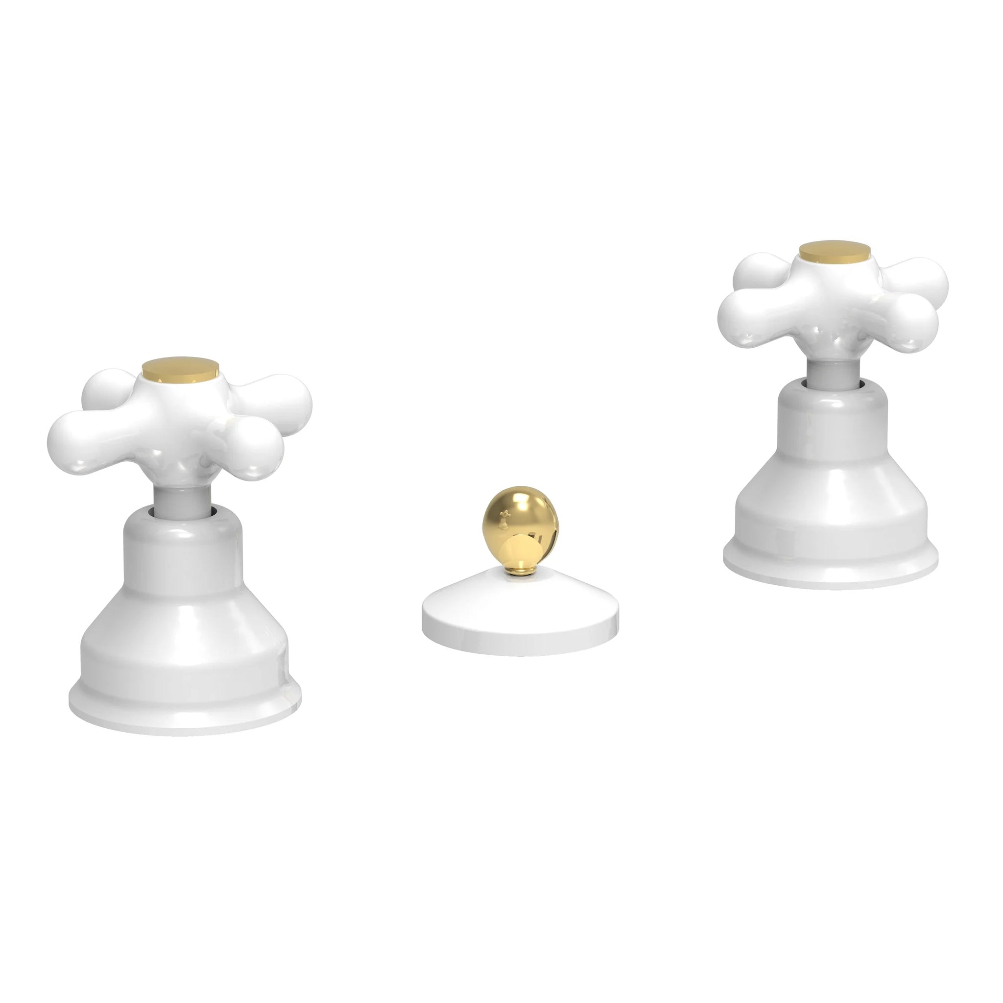 Batteria bidet con scarico automatico Paffoni serie Iris - Bianco/Gold