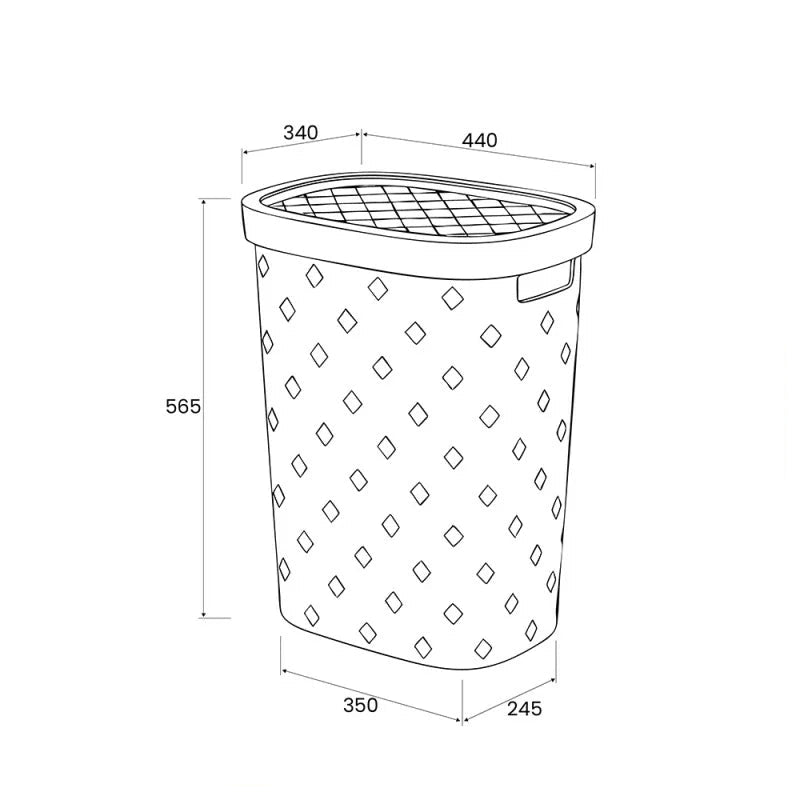 Cesto portabiancheria Frida by BathCore 55 lt in plastica resistente - Carta da zucchero 3