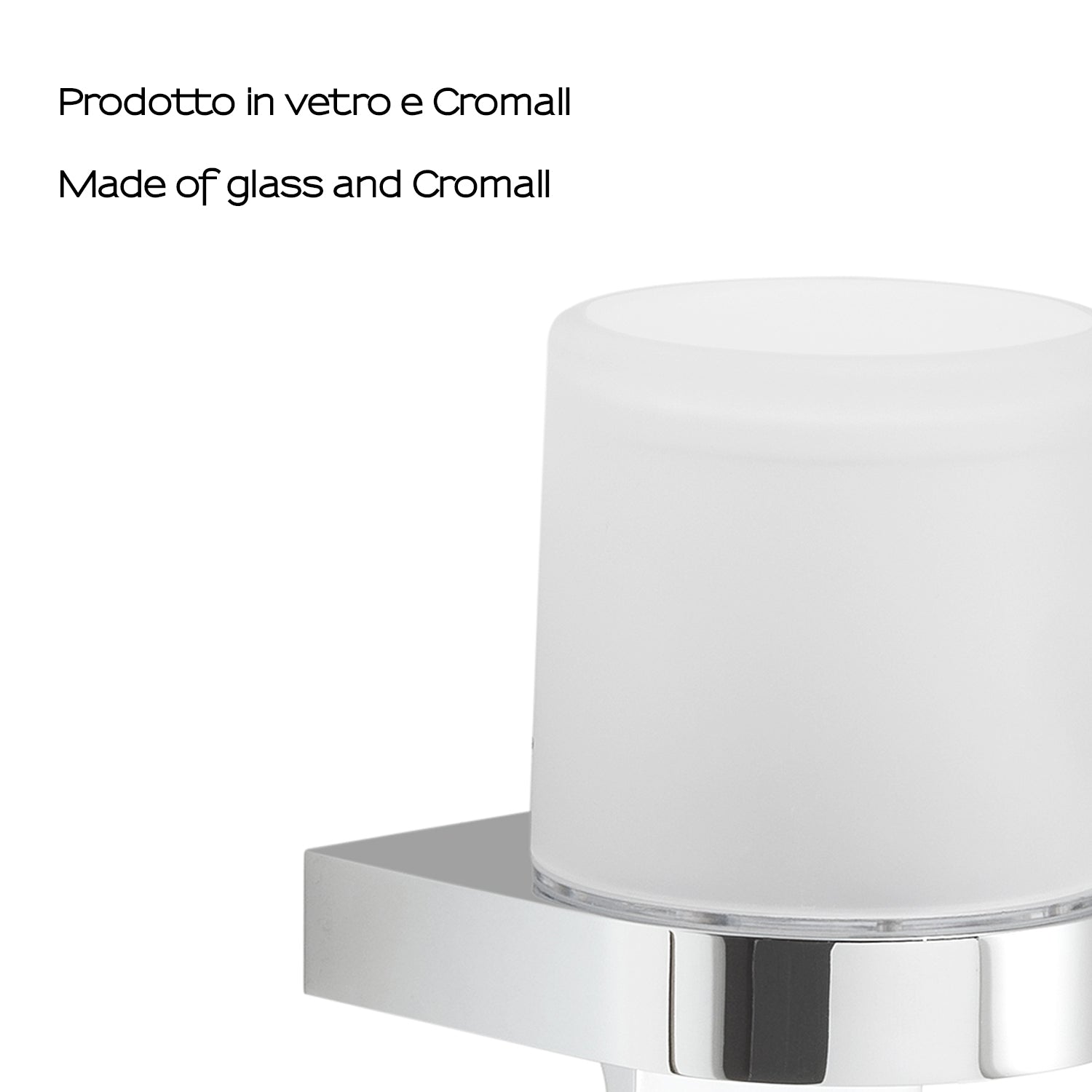  Distributore di sapone tondo di Gedy modello Giava da 150 ml in vetro e Cromall - Cromato by CeramicStore | Lo specialista del tuo bagno